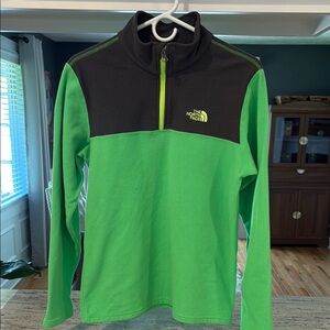 The North Face Lime Green and Black Fleece Jacket